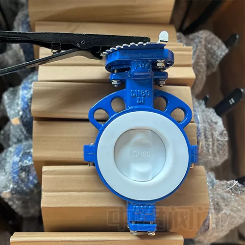Разделено тяло напълно ptfe облицована пеперуда клапан